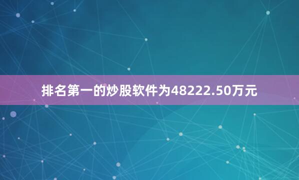 排名第一的炒股软件为48222.50万元